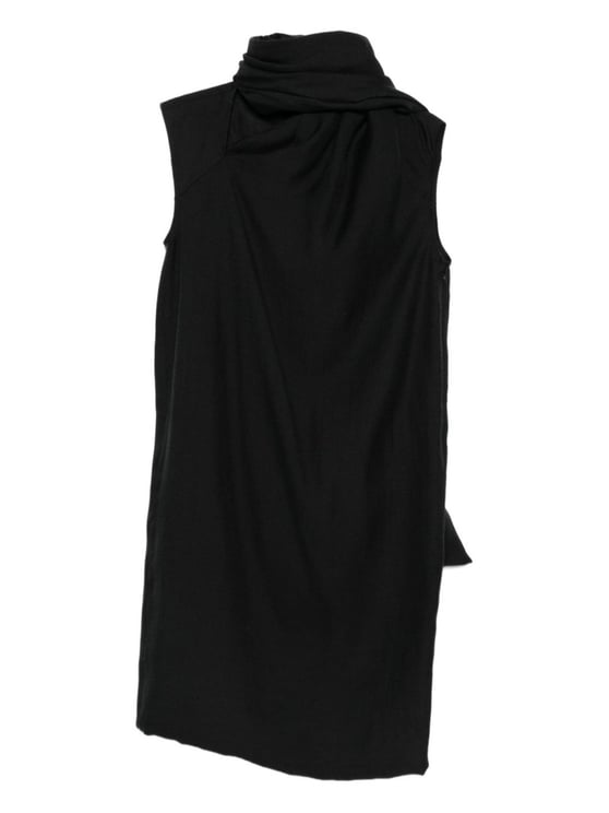Toteme Black Sleeveless Draped Scarf Midi Dress