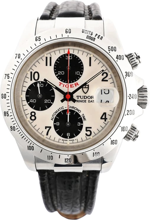 Tudor Tudor Prince Tiger Chrono 79280P SS Leather AT Watch with Silver Dial