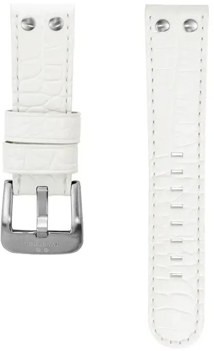 TW Steel TWB27 22 mm horlogeband wit leer in croco uitvoering
