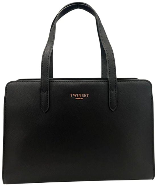Twin-set Twinset Black PU Women Shoulder Bag