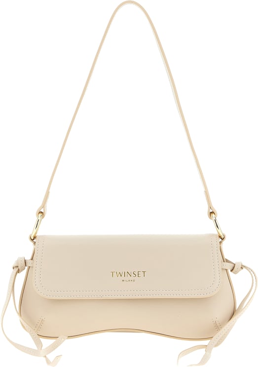 Twin-set Twinset White Leather Shoulder Bag