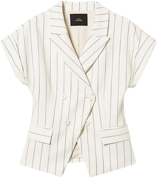 Twin-set Jackets Off White Pinstripe