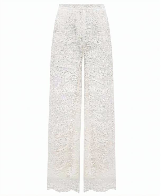 Twin-set Palazzo Perforated Fabric High Trousers