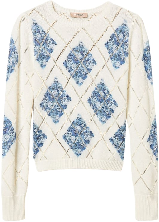 Twin-set Sweaters Rombi Floreali Topazio