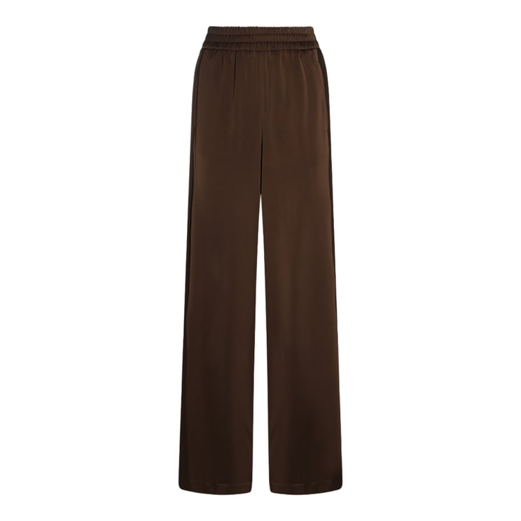 Twin-set Wide-Leg Trousers With Elastic Waistband And Subtle Sheen