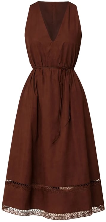 Twin-set Abito Sleeveless Midi Lace Trim Dress