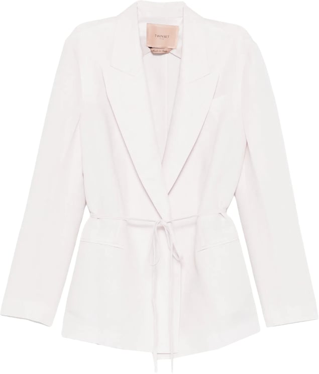 Twin-set Blazer Tailored Linen Self-Tie Blazer