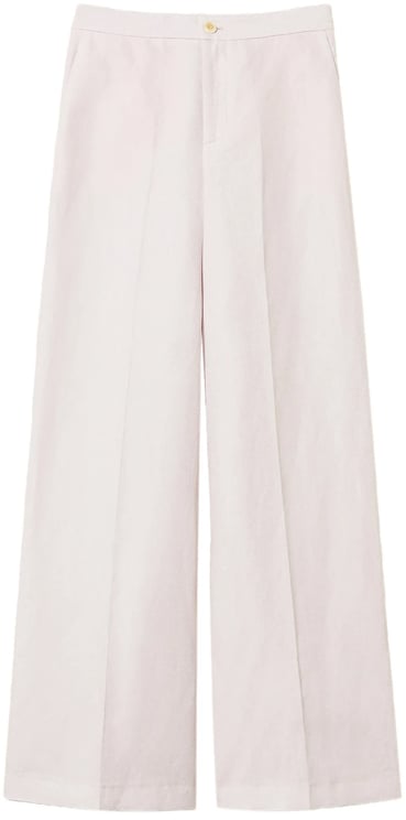 Twin-set Pantalone High-Waisted Wide-Leg Linen Pants