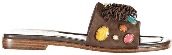 Twin-set Twinset Marrone Leather Women Slipper