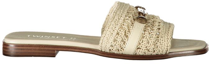 Twin-set Twinset Beige Leather Women's Sandal