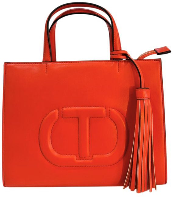 Twin-set Twinset Orange Faux Leather Women Handbag