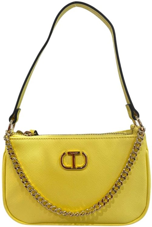Twin-set Twinset Yellow PU Women Shoulder Bag