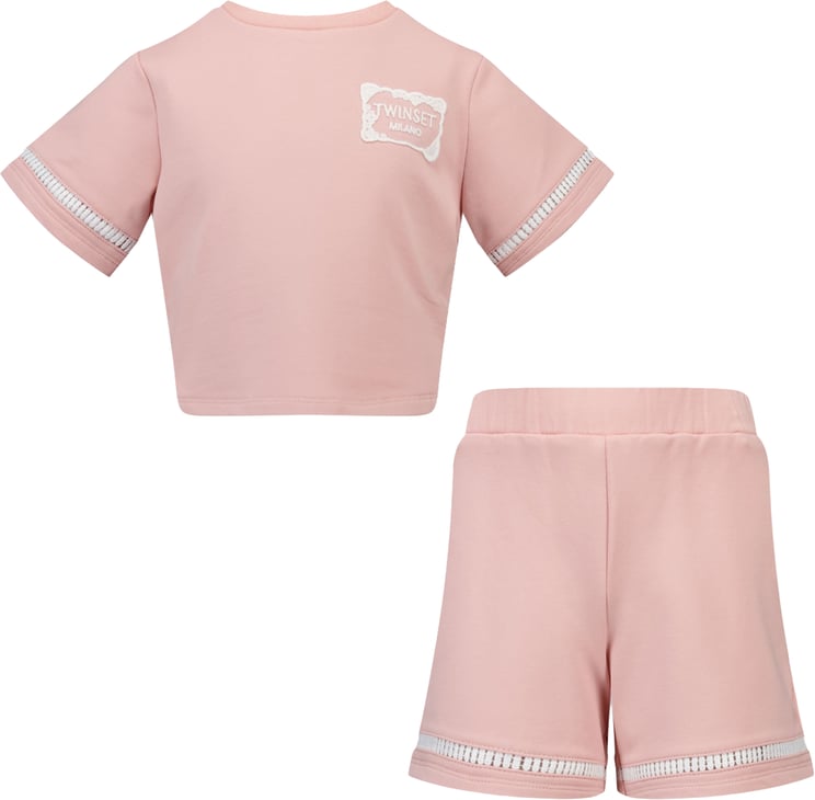 Twin-set Twinset Kinder Meisjes Setje In Licht Roze