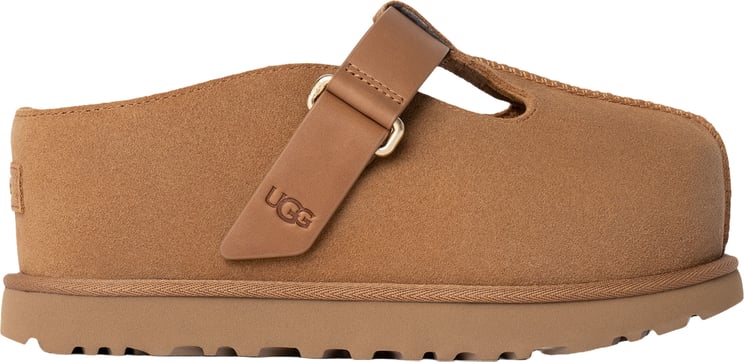 UGG Shearling-Lined Suede Clog with Logo Embossing