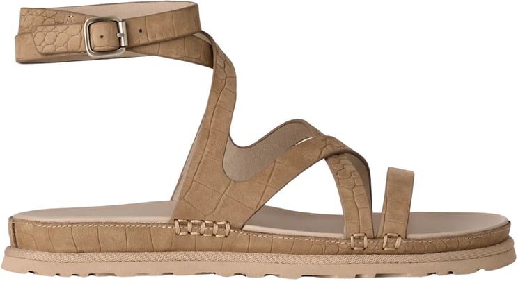 UGG Ugg Goldengaze Embossed Ankle Wrap Sandalen Beige 1178570