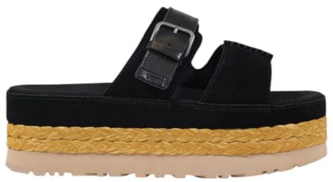 UGG UGG Black Suede Leather Platform Sandals