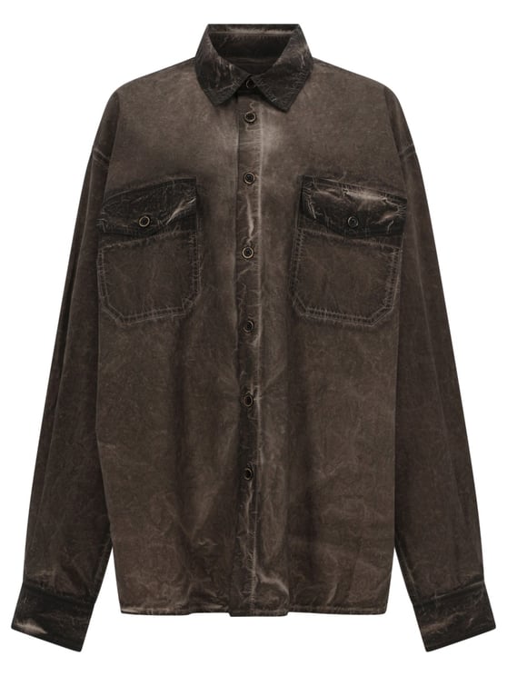 Uma Wang Neutrals Tavis Distressed Flap Pockets Cotton Shirt