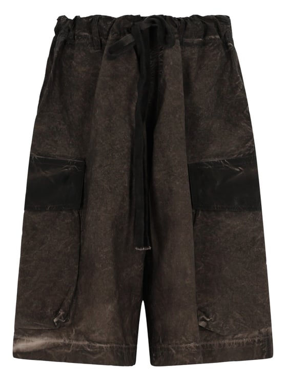 Uma Wang Panther Relaxed Fit Drawstring Utilitarian Shorts