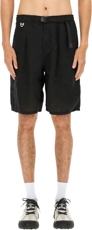 Undercover Relaxed Fit Black Linen Shorts