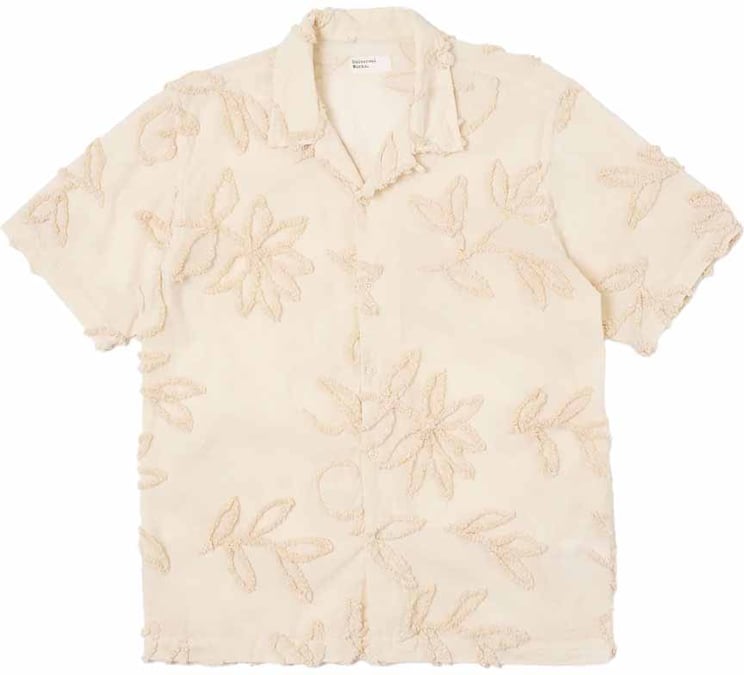 Universal Works universal works road shirt 3d flower ecru