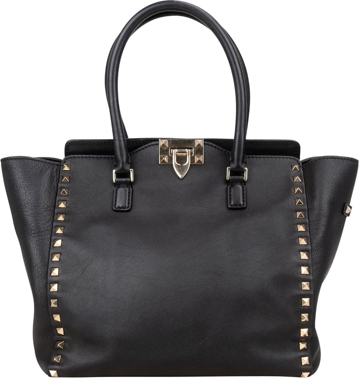 Valentino Valentino Garavani Black Leather Rockstud Handbag