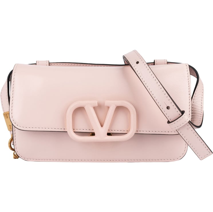Valentino Valentino Garavani Pink Leather Vlogo Crossbody Bag