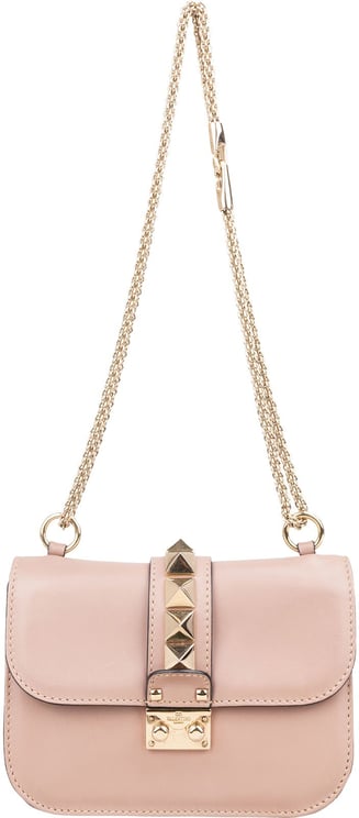 Valentino Valentino Garavani Calfskin Rockstud Small Flap Shoulder Crossbody Bag