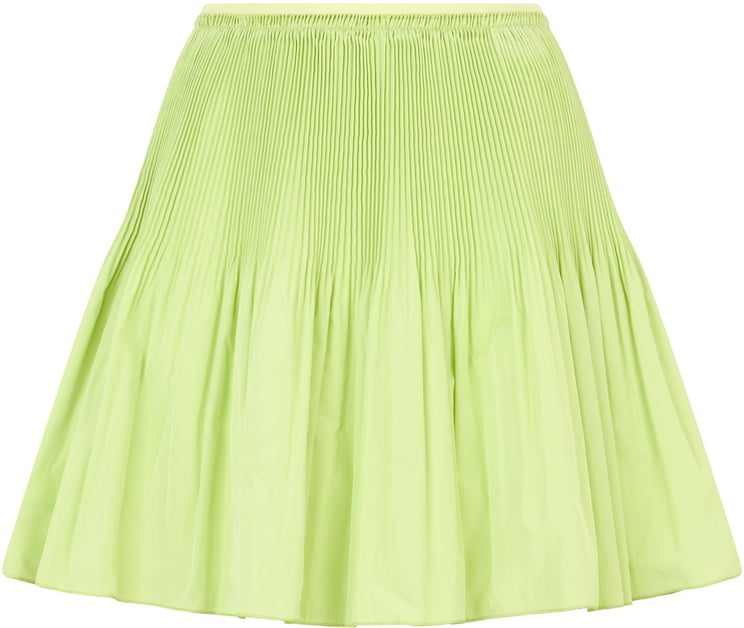 Valentino Short pleated skirt in light green, elegant and versatile.
