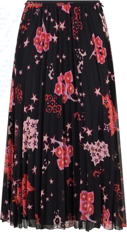 Valentino Midi floral skirt with pleated effect, versatile and refined.