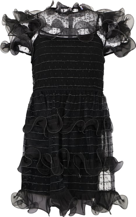 Valentino Short black dress with voluminous sleeves in an elegant and sophisticated design.
