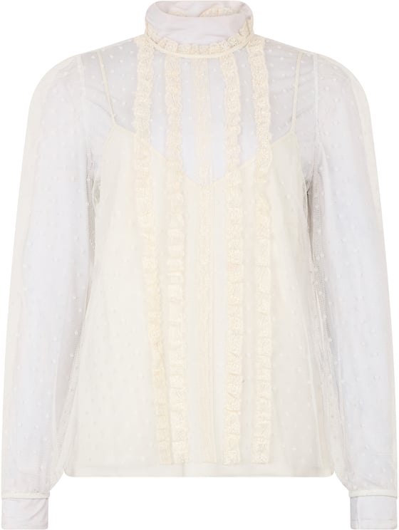 Valentino White cream colored blouse with long sleeves and an elegant and sophisticated design.