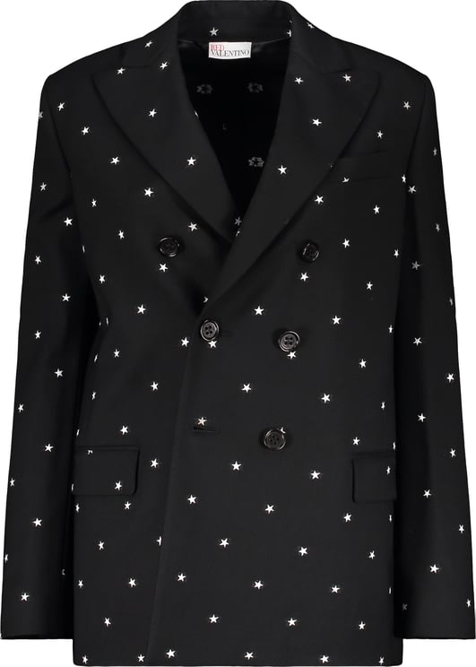 Valentino Elegant black blazer with versatile decorative pattern