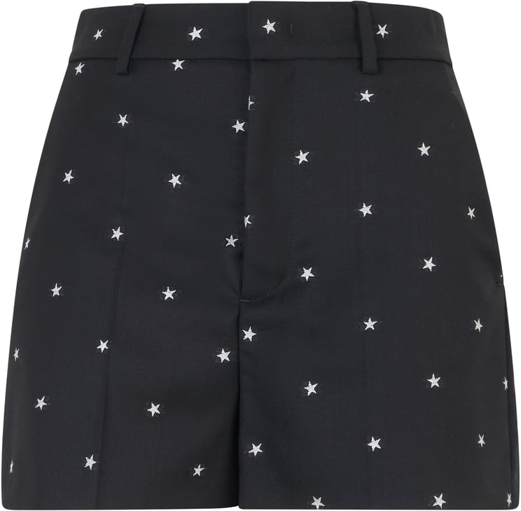 Valentino Black shorts with white stars, lightweight summer shorts.