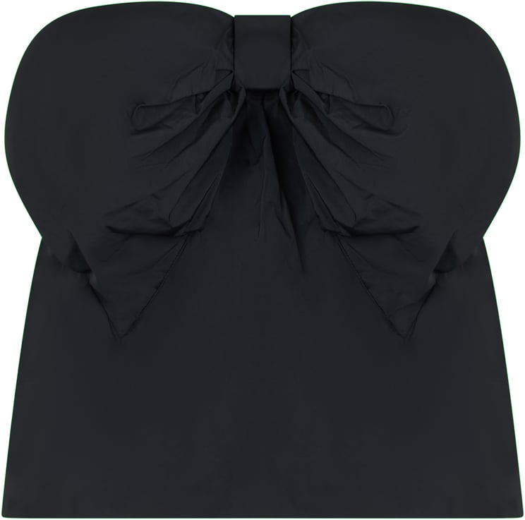 Valentino Top without straps black with elegant bow.