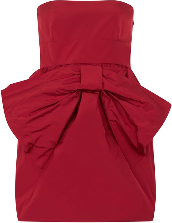 Valentino Dark red mini dress without straps, elegant and chic.