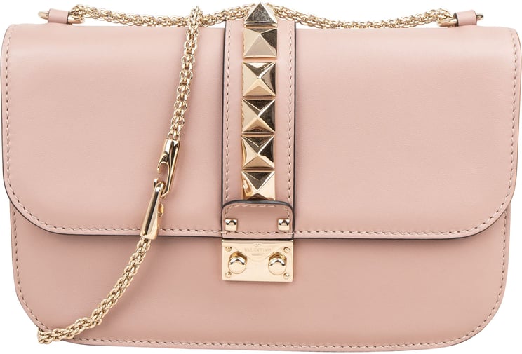 Valentino Valentino Garavani Calfskin Leather Rockstud Glam Lock Crossbody Bag