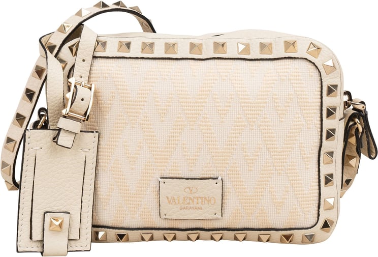 Valentino Valentino Garavani Rockstud Woven Camera Crossbody Bag