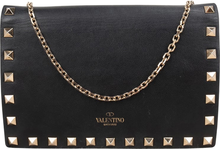 Valentino Valentino Garavani Leather Rockstud Envelope Wallet On Chain Crossbody Bag