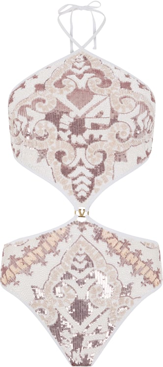 Valentino Elegant one-piece swimsuit with sequined details.
