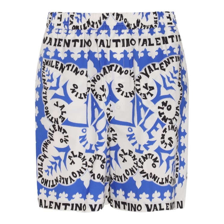Valentino Bold Graphic Print Shorts with Relaxed Fit