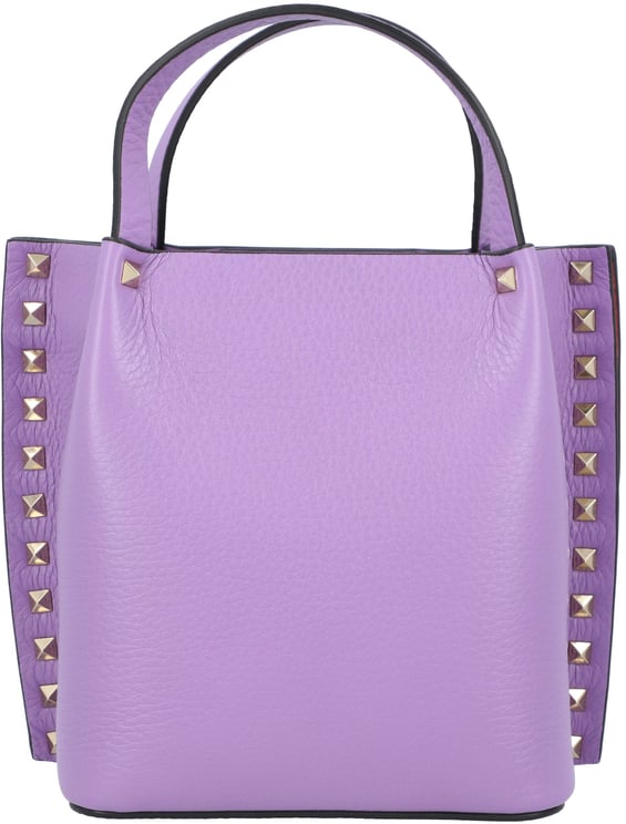 Valentino Rockstud-Embellished Tote Bag Purple