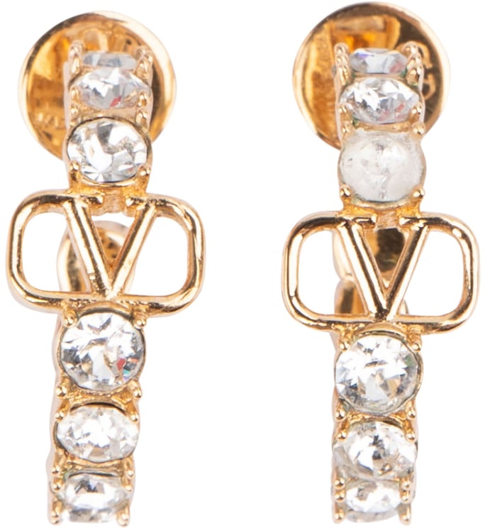 Valentino Valentino Garavani VLogo Signature Crystal Hoop Earrings
