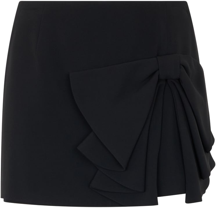 Valentino Black wrap dress with elegant draped bow.