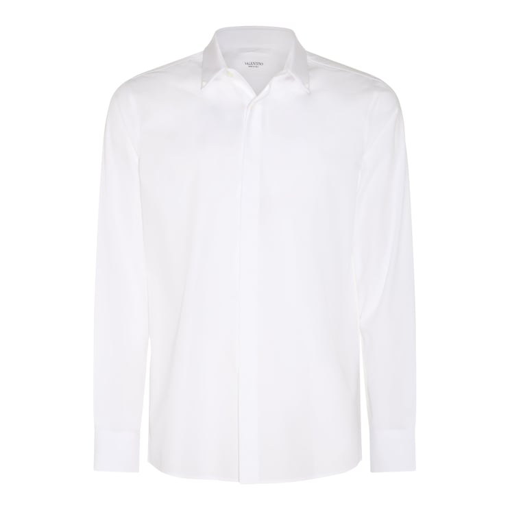 Valentino White Cotton Stud Detailing Shirt