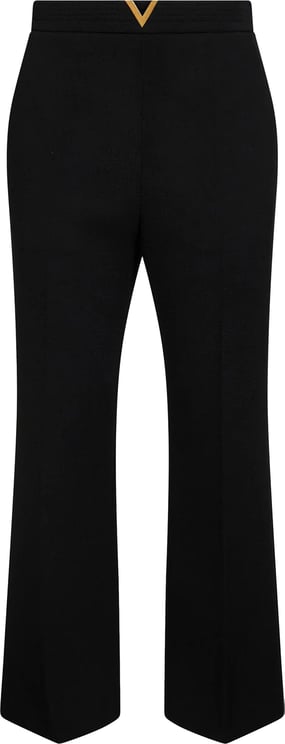 Valentino Black Tailored Wool V-Waistband Cropped Pants