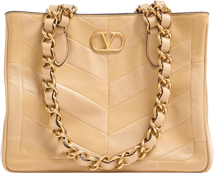 Valentino Black Laseine Chevron Quilted Nappa Tote