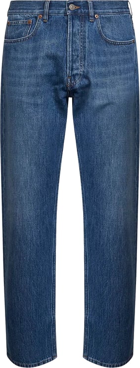 Valentino Medium Blue Straight-Leg Five-Pocket Denim Jeans
