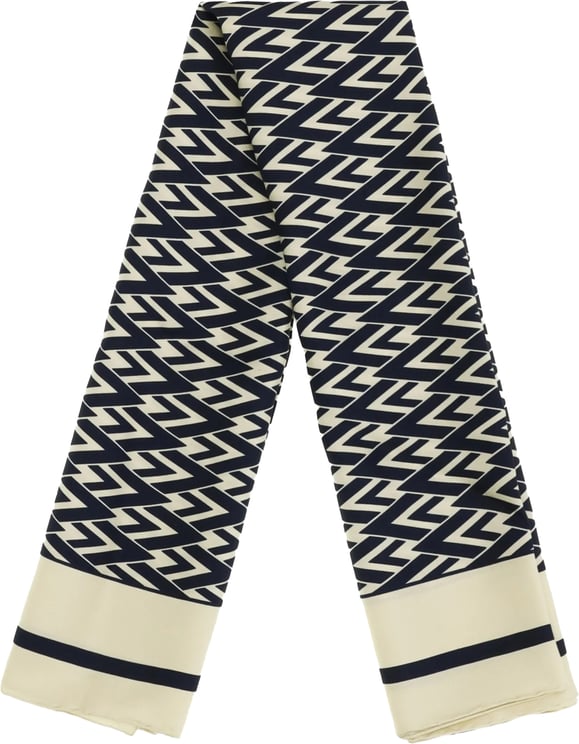 Valentino Dark/Light Foulard Toute Geometric Silk Scarf