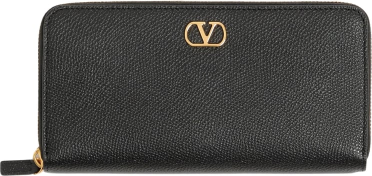 Valentino Textured Leather Zip-Around Vlogo Wallet