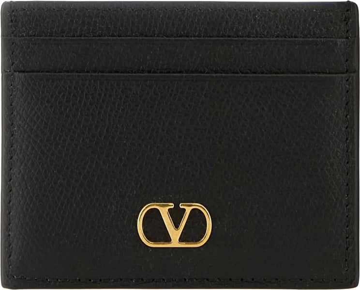 Valentino Textured Leather Card Holder Vlogo Wallet